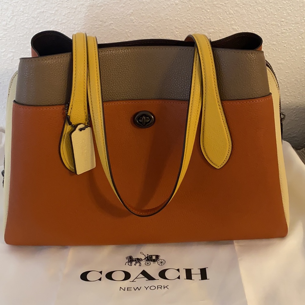 Coach Lora Orange Multi Color Carryall